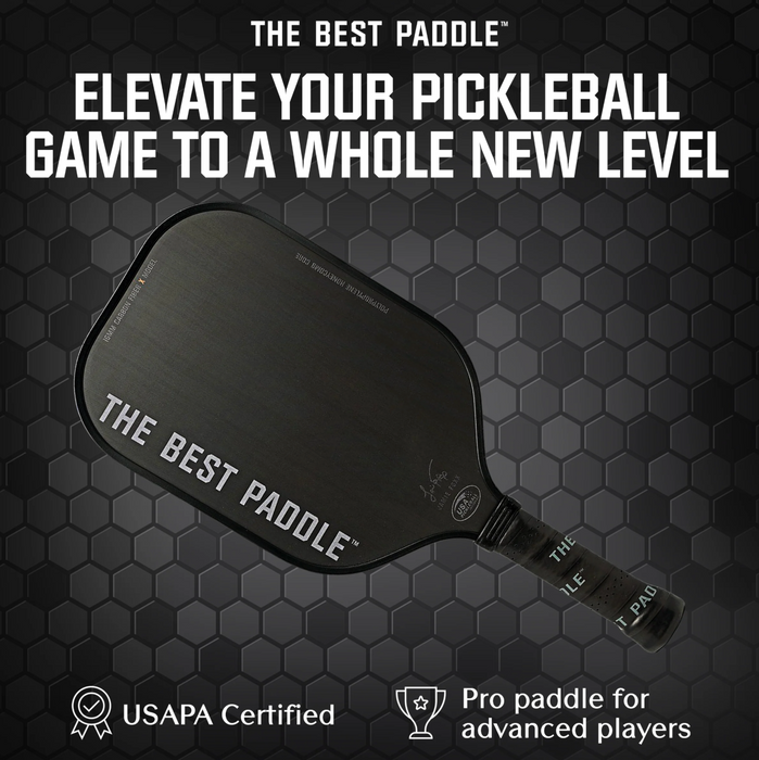 THE BEST PADDLE Carbon Fiber X Elongated Handle Pickleball Paddle